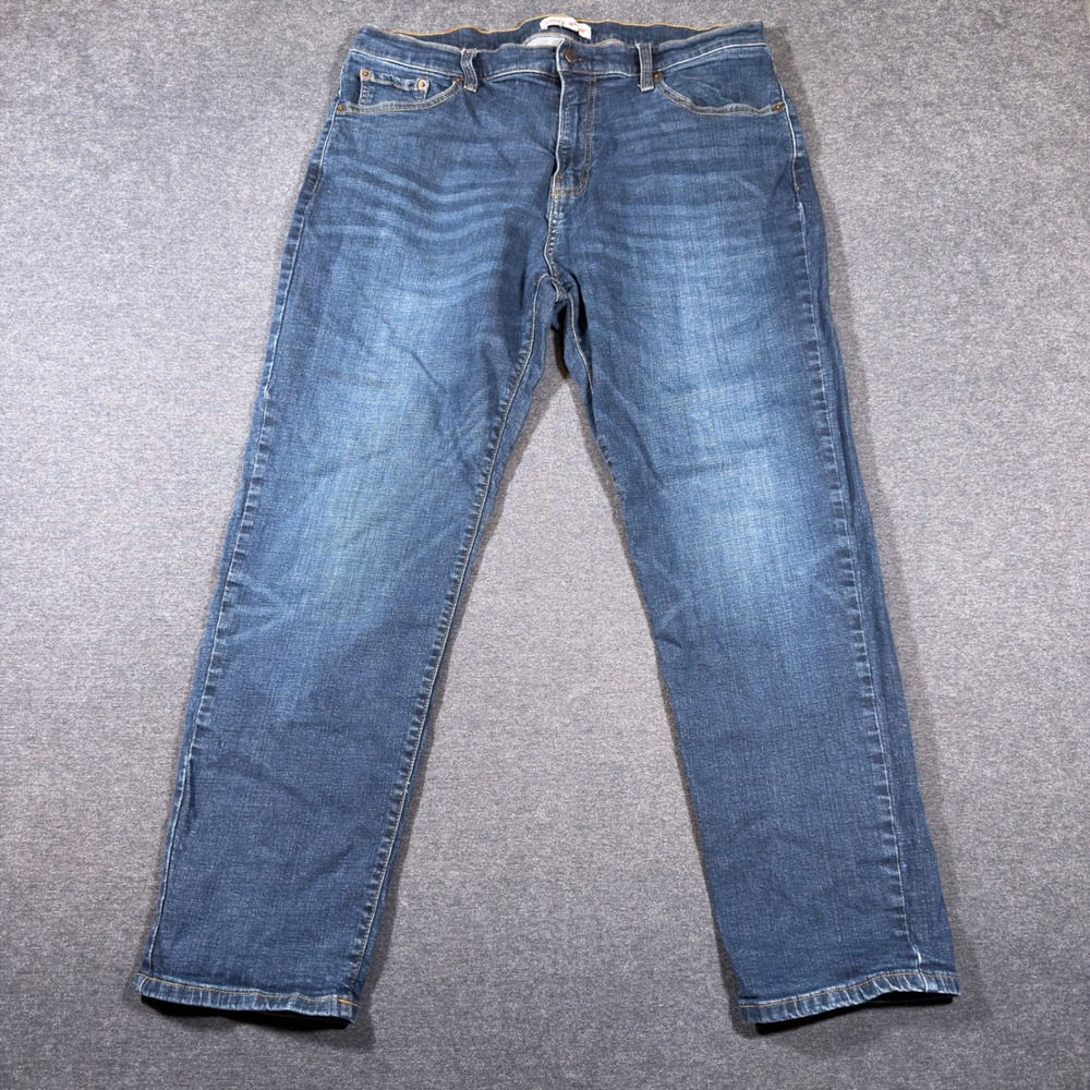 Lucky Brand 221 Straight Jeans Men 36x30 Blue Denim Stretch Casual Classic Dark